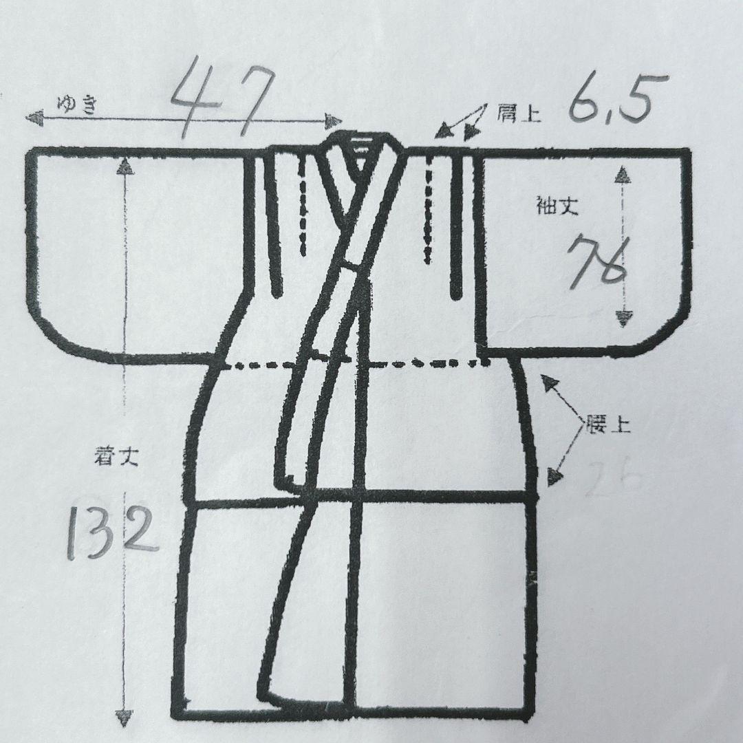 七五三　7歳女の子　 長着&帯　きもの 白×赤バラ　袋帯金地蝶桐