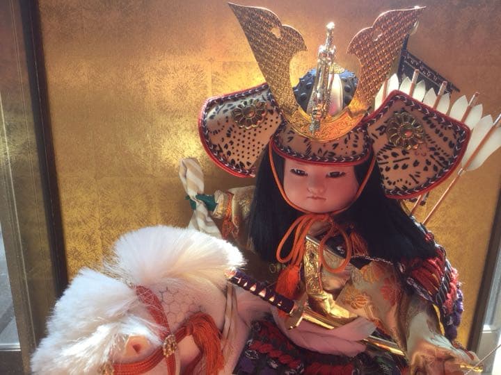 五月人形     子供大将 人形ケース飾り ガラスケース入り