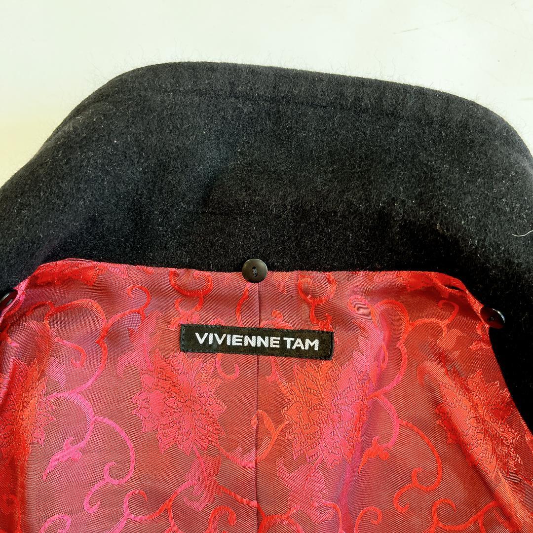 VIVIENNE TAM ヴィヴィアンタム アンゴラ混チャイナジャケット 黒 0