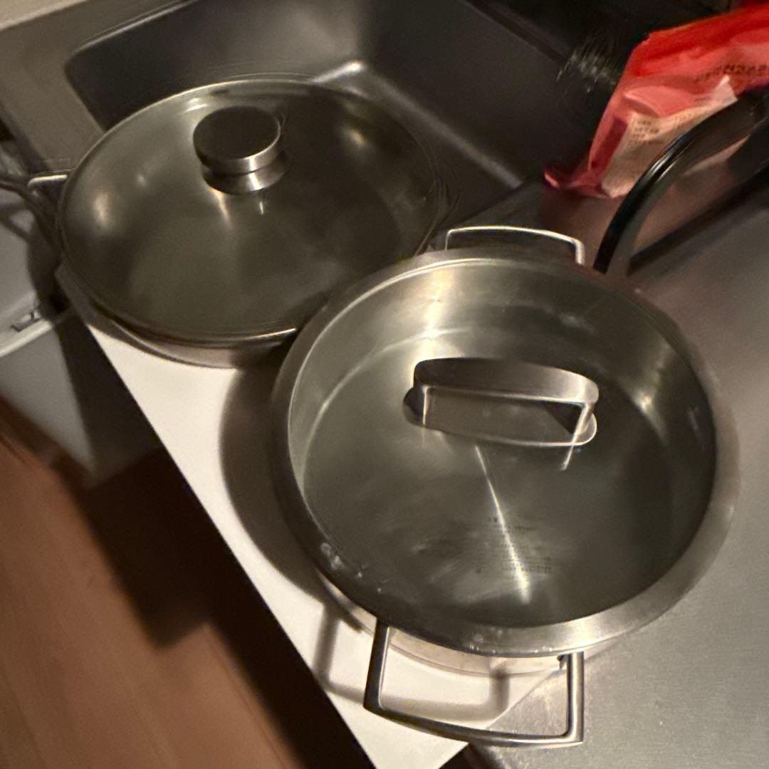 J*O様 Zwilling ステンレススチール フラパン、両手鍋セット(蓋付き)