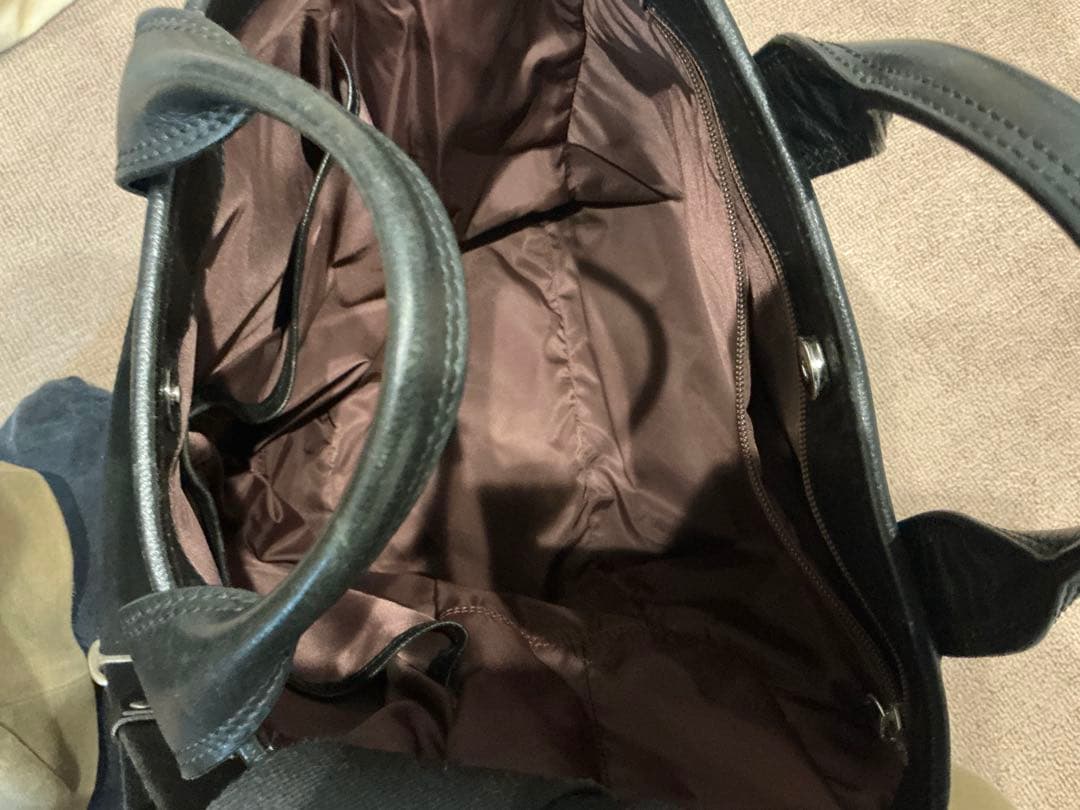 【絶版美品】万双黒サンタフェトートバッグショルダーベルト付L