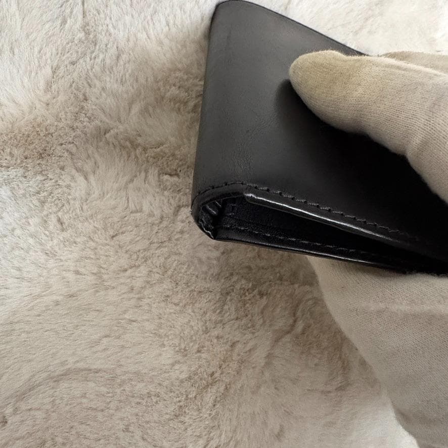 廃盤品　ホワイトハウスコックス　3つ折り財布 黒　ブライドルレザー 　英国製