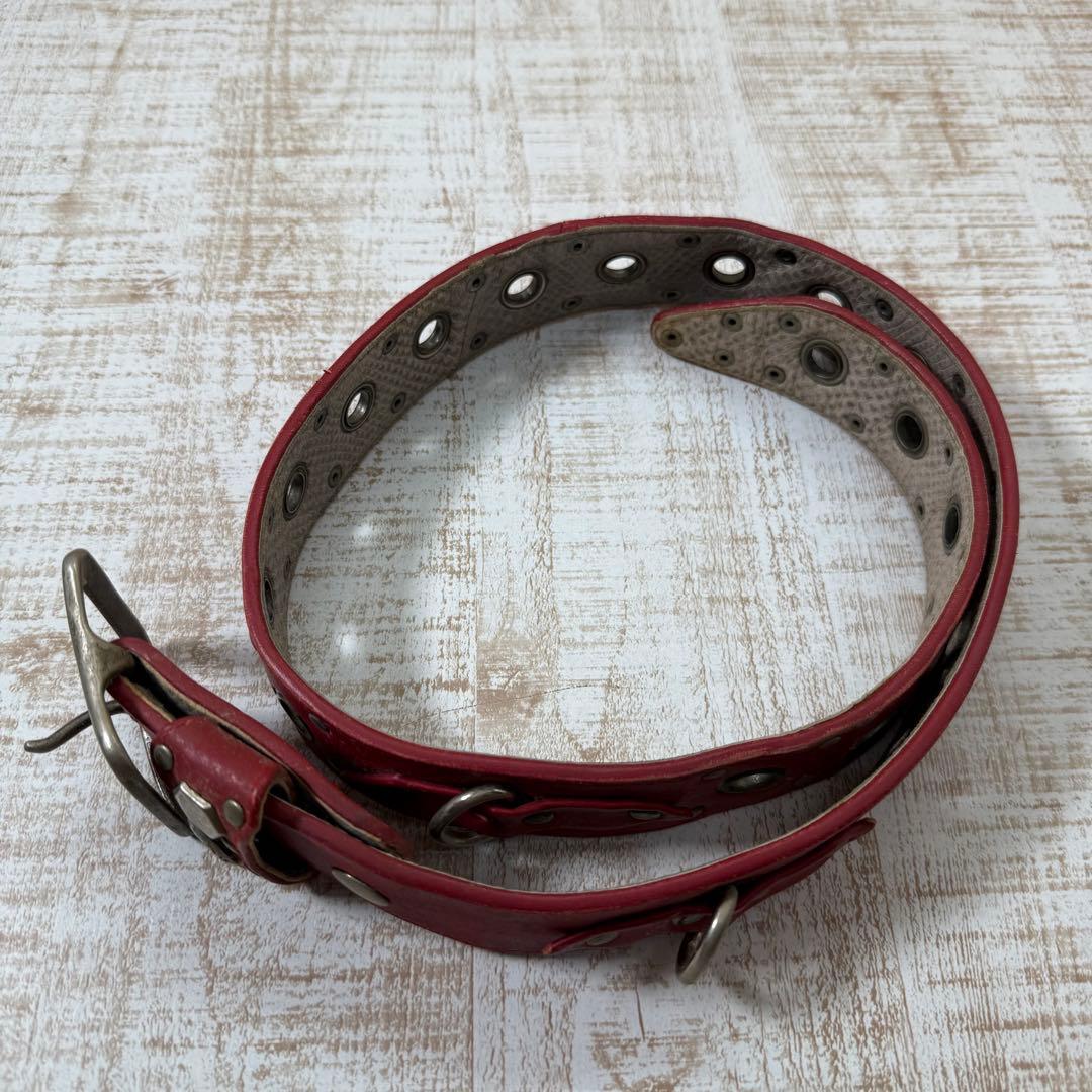 ケムリ kmrii ベルト　レッド　ヴィンテージ　KMRii