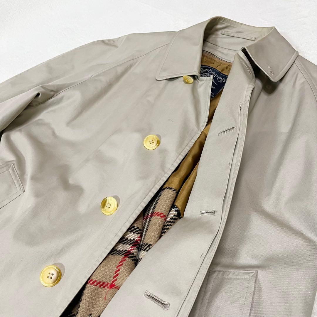 【美品】バーバリーズ　ステンカラー　ノバチェック　ライナー付　￼ベージュ　L