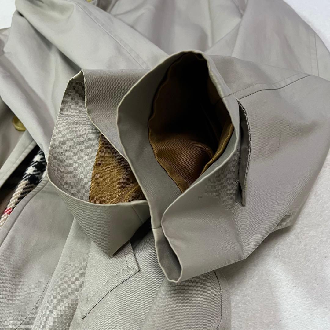 【美品】バーバリーズ　ステンカラー　ノバチェック　ライナー付　￼ベージュ　L