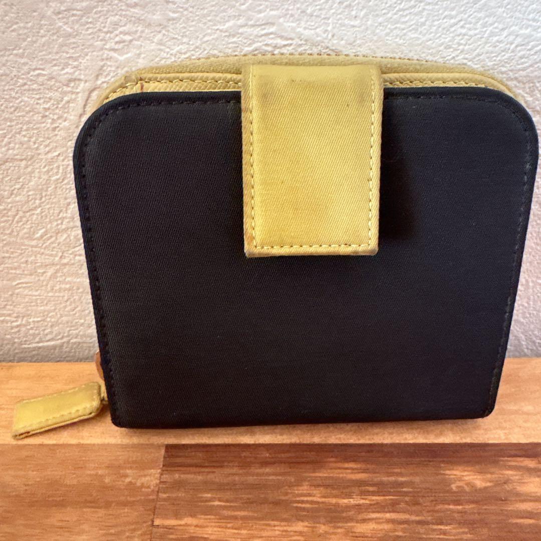 PRADA サフィアーノ　ナイロン　レザー　コンパクトウォレット