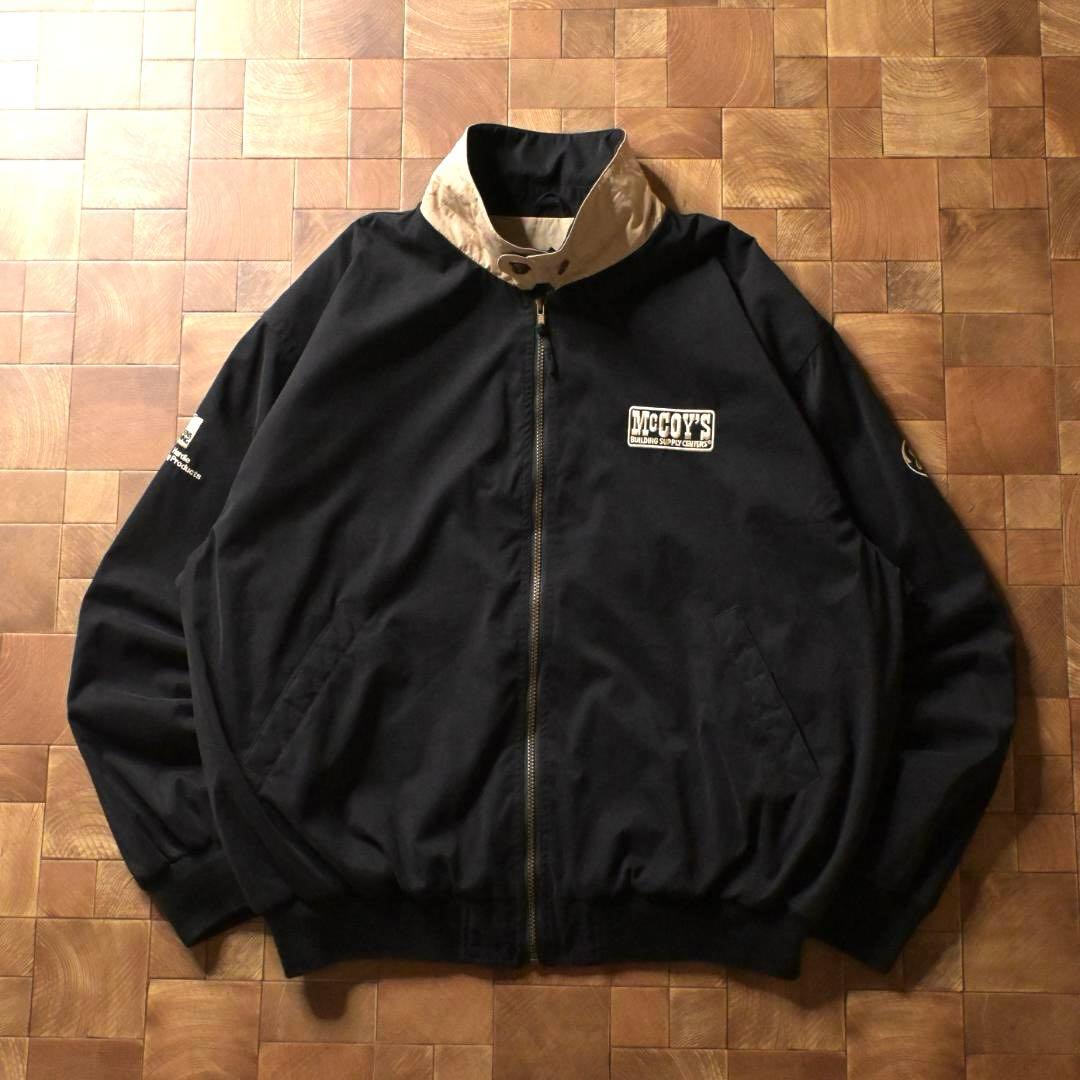 ダ*ー様 00s　US企業ロゴ　スイングトップ　ワークジャケット　ブラック　XL