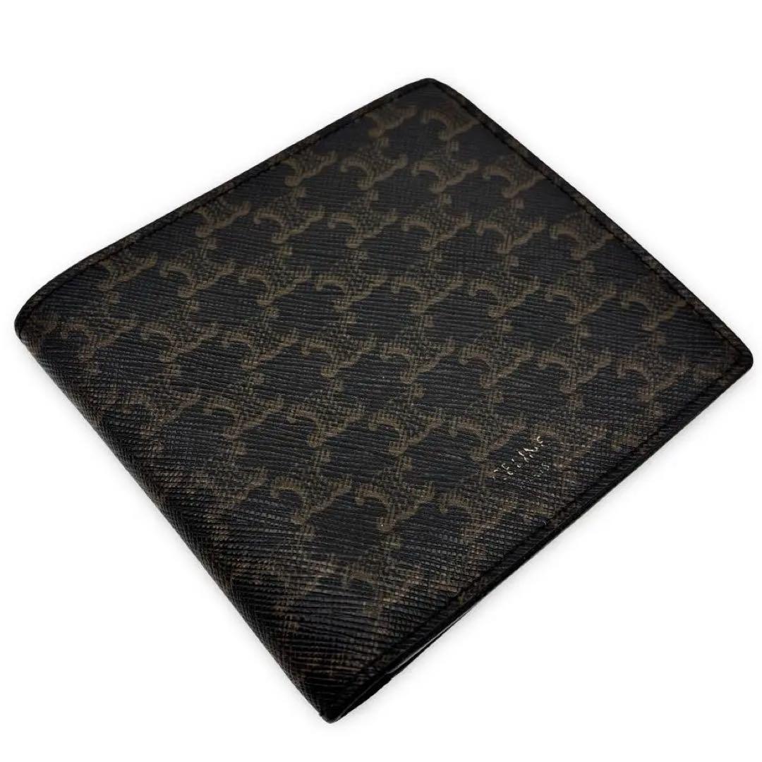 高級】Ｃｅｌｉｎｅ　セリーヌ トリオンフ PVC　レザー ウォレット 黒