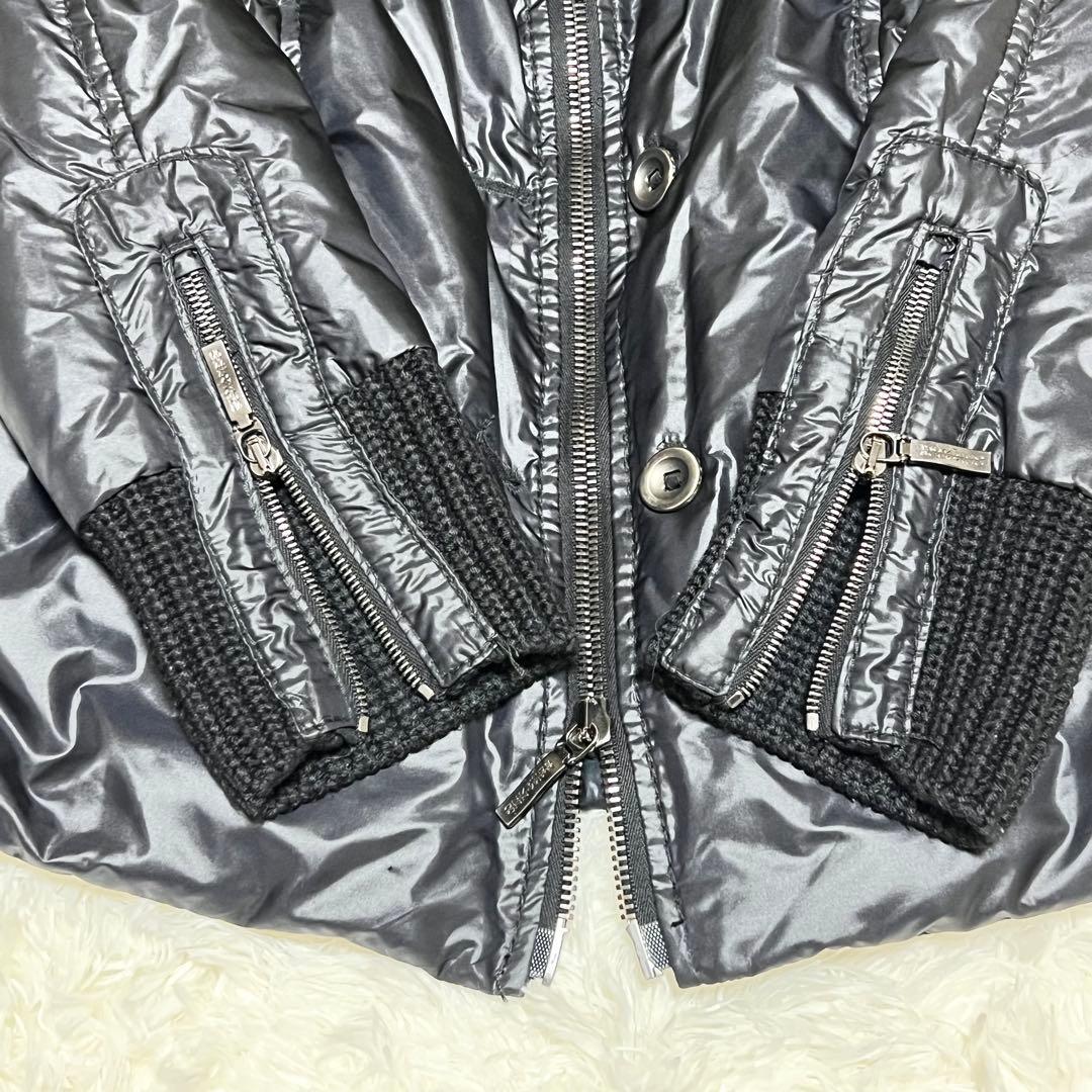 【美品】襟元　ニット　切替　ダウンジャケット ERMANNO SCERVINO