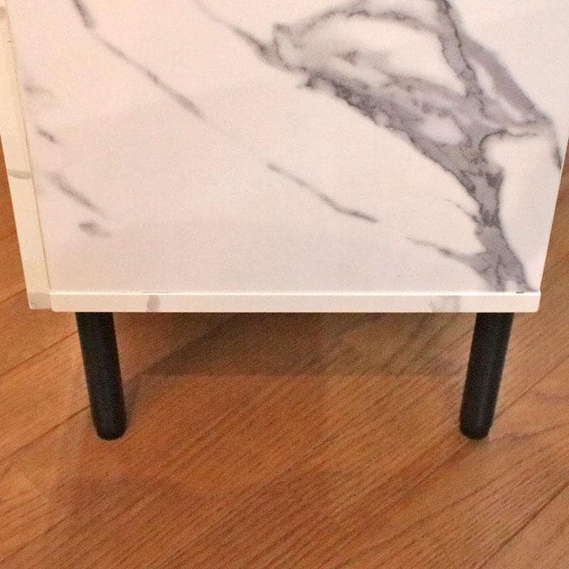 大理石柄 キャビネット マーブルホワイト リビング収納 飾り棚 399-2960