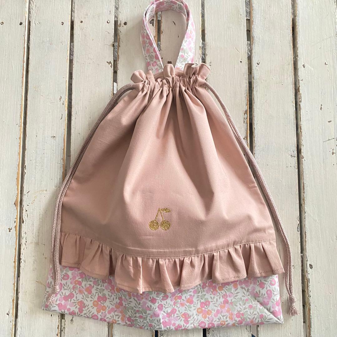 Yuhorin様⭐︎リバティプリント使用×さくらんぼワッペンレッスンバッグ他