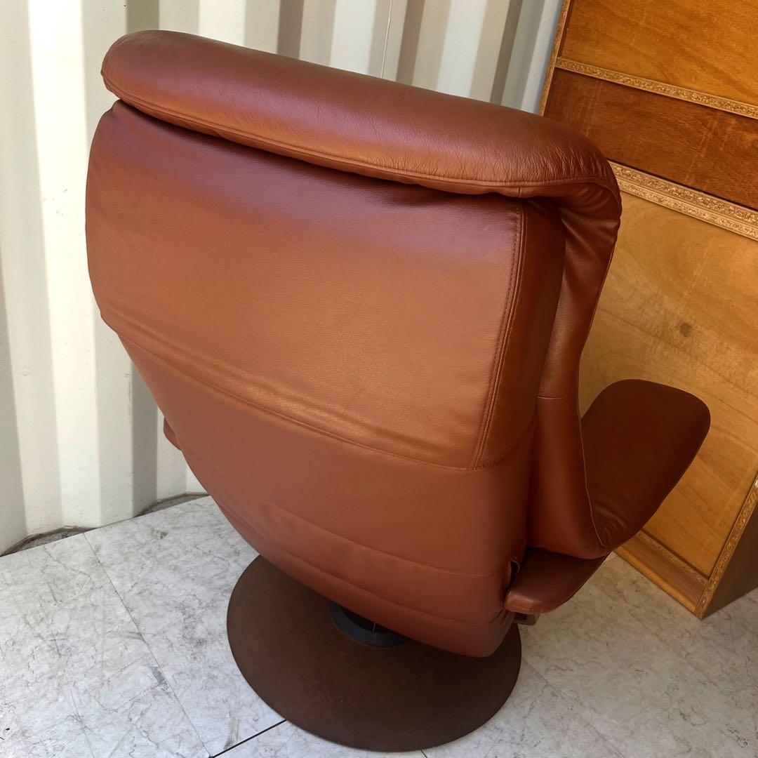 取付無料！カリモク ザ・ファースト RU72本革リクライニングチェア・オットマン