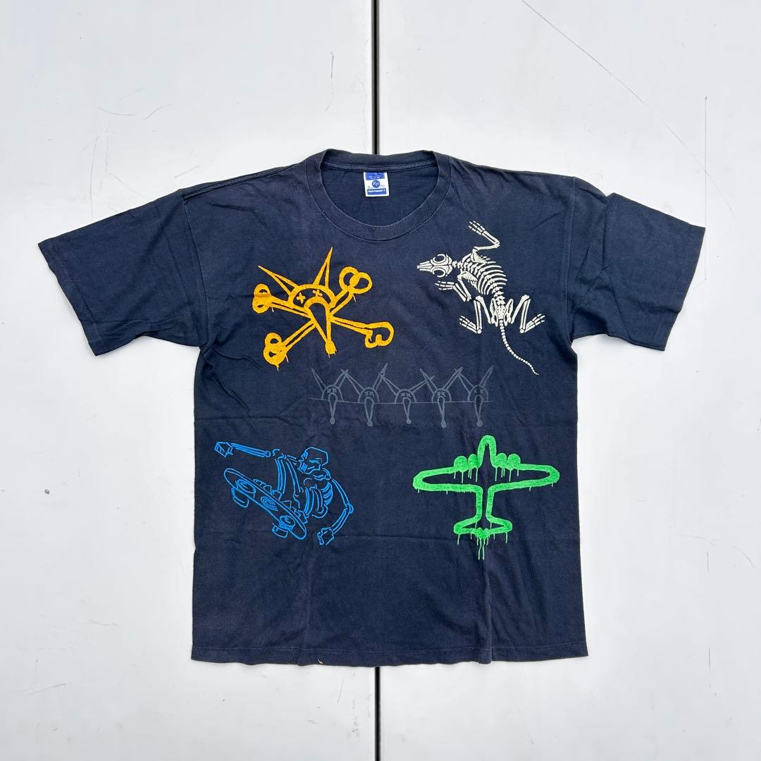 パウエル 希少 当時物 マルチプリントTシャツ XLサイズ 黒