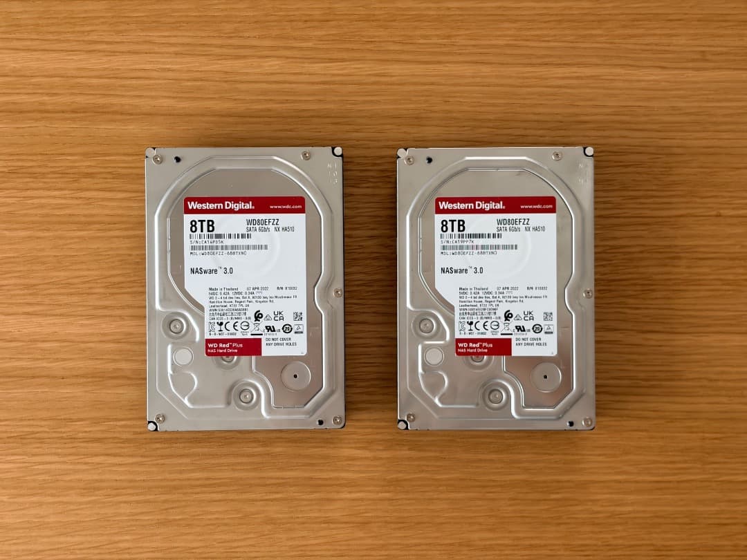 Western Digital Red Plus 8TB HDD ×2台セット