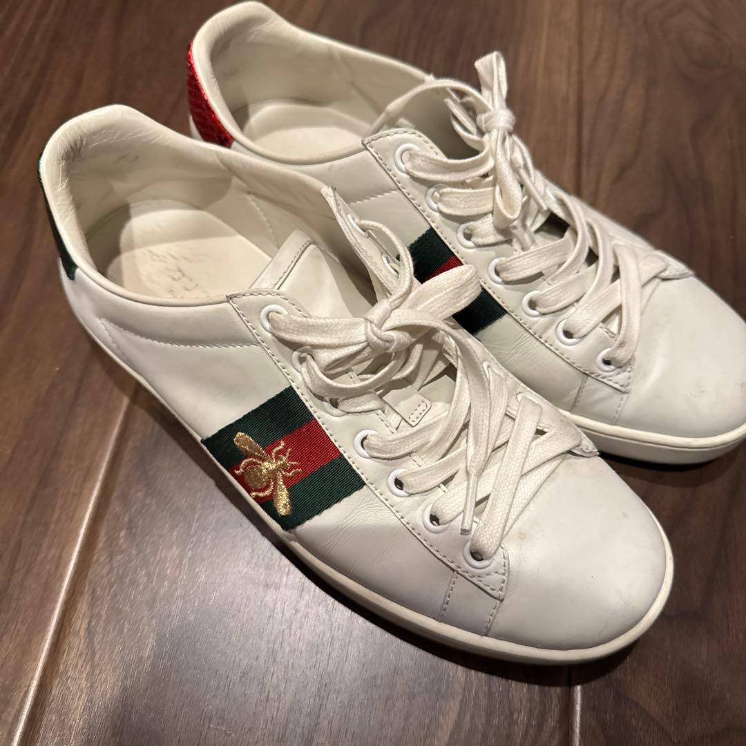GUCCI ホワイトレザースニーカー 37