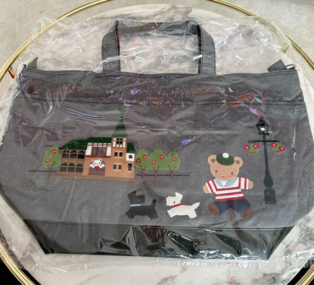 新品未使用 familiar ふるさと納税限定 トートバッグ グレー 刺繍