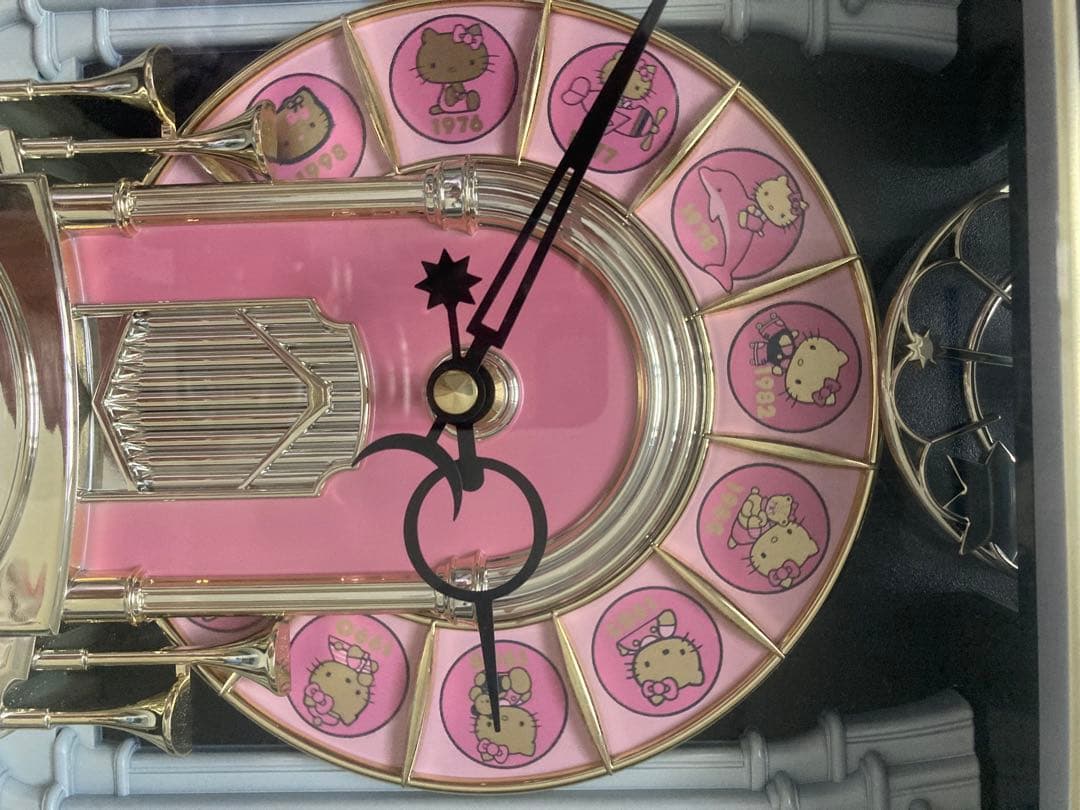 骨董品　レア　HELLO KITTY 大きいからくり時計 ピンク　キティ