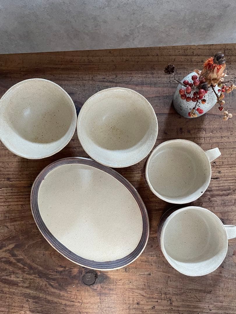 大野素子 さん 茶碗 カップ スープカップ 楕円 器 陶器 作家