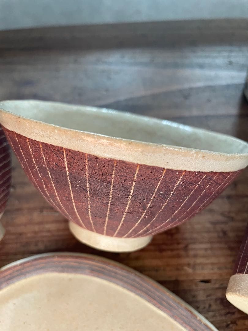 大野素子 さん 茶碗 カップ スープカップ 楕円 器 陶器 作家