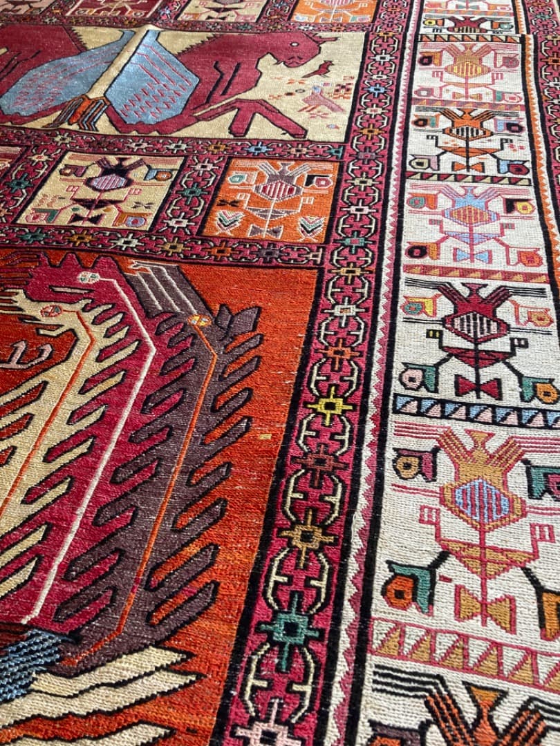 【在庫一掃セール】アルデビル キリム シルク 192cm×112cm