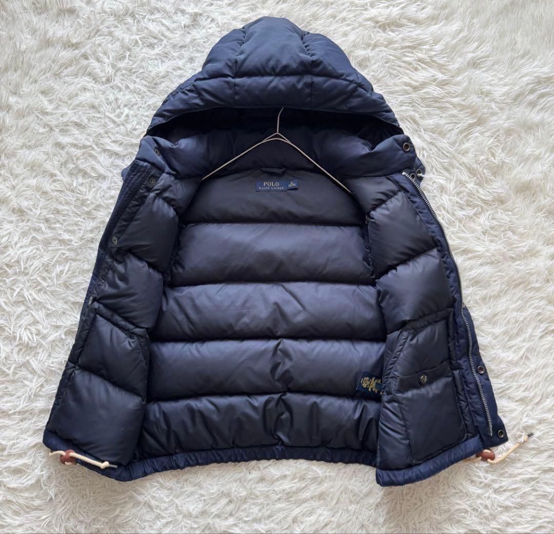 ポロラルフローレン　ダウンベスト　ポニー刺繍　2way フード　ネイビー　M
