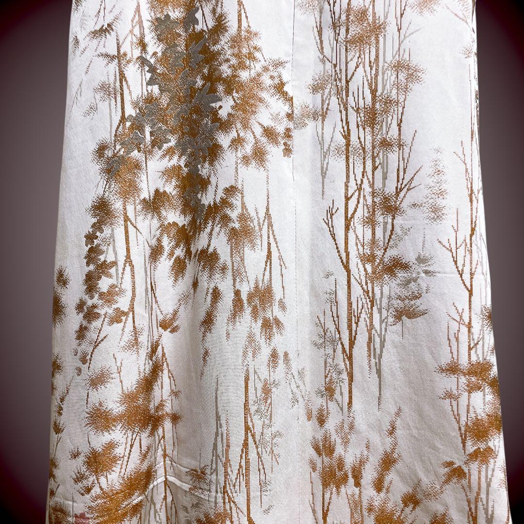 着丈140cm ラメ刺繍 マキシワンピース 着物リメイク J70413