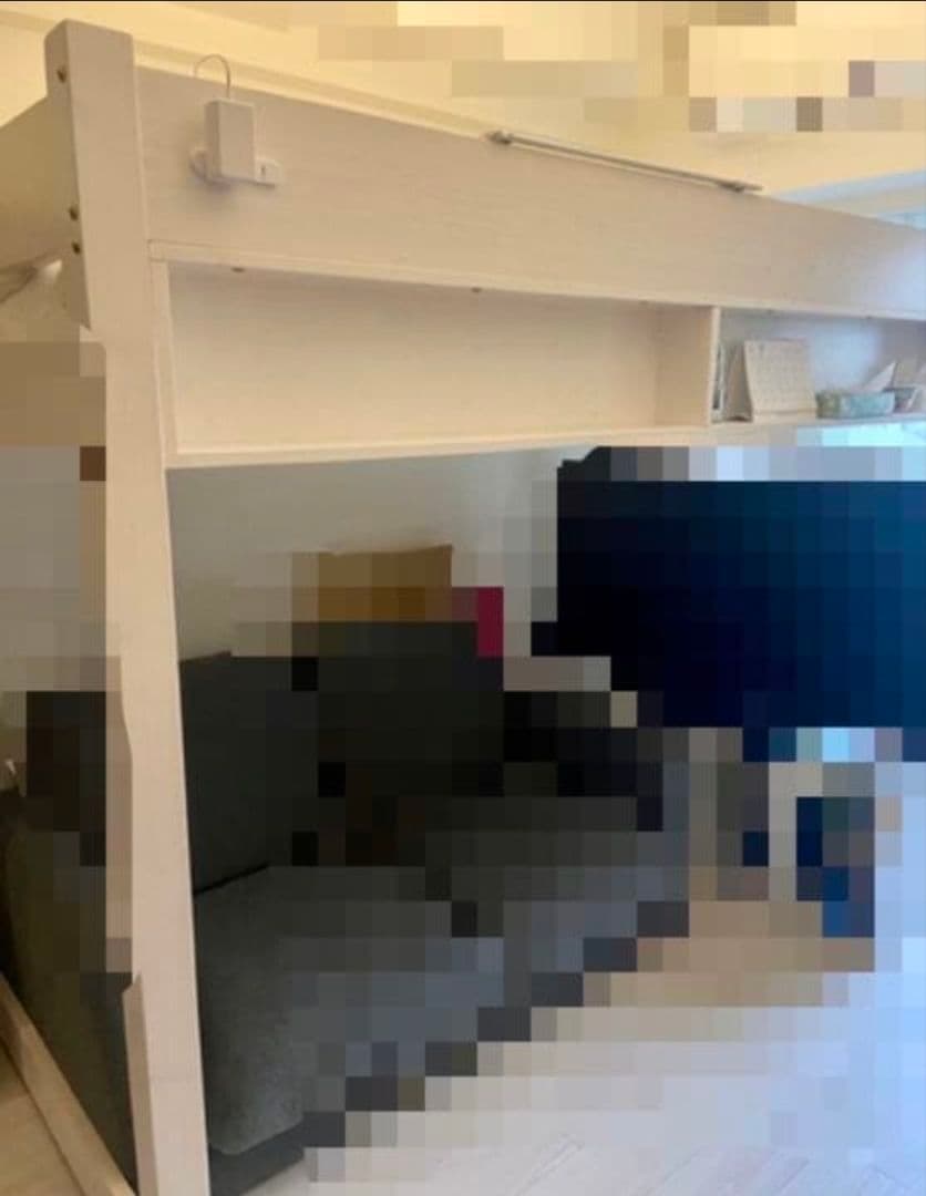 【直接引取り可】LOWYA ロフトベッド 北欧産パイン材 白色