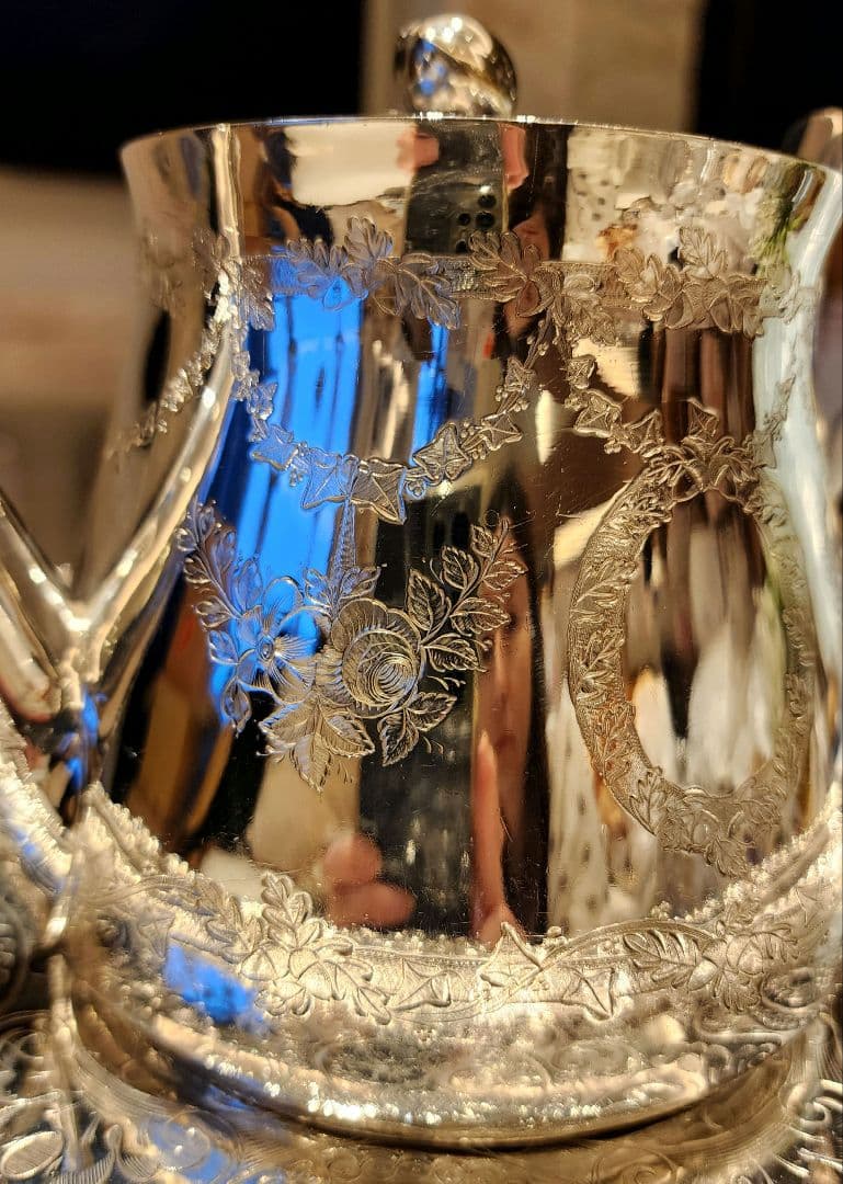 純銀P 22 ヴィクトリアンティーセット アンティーク ポット シルバープレート