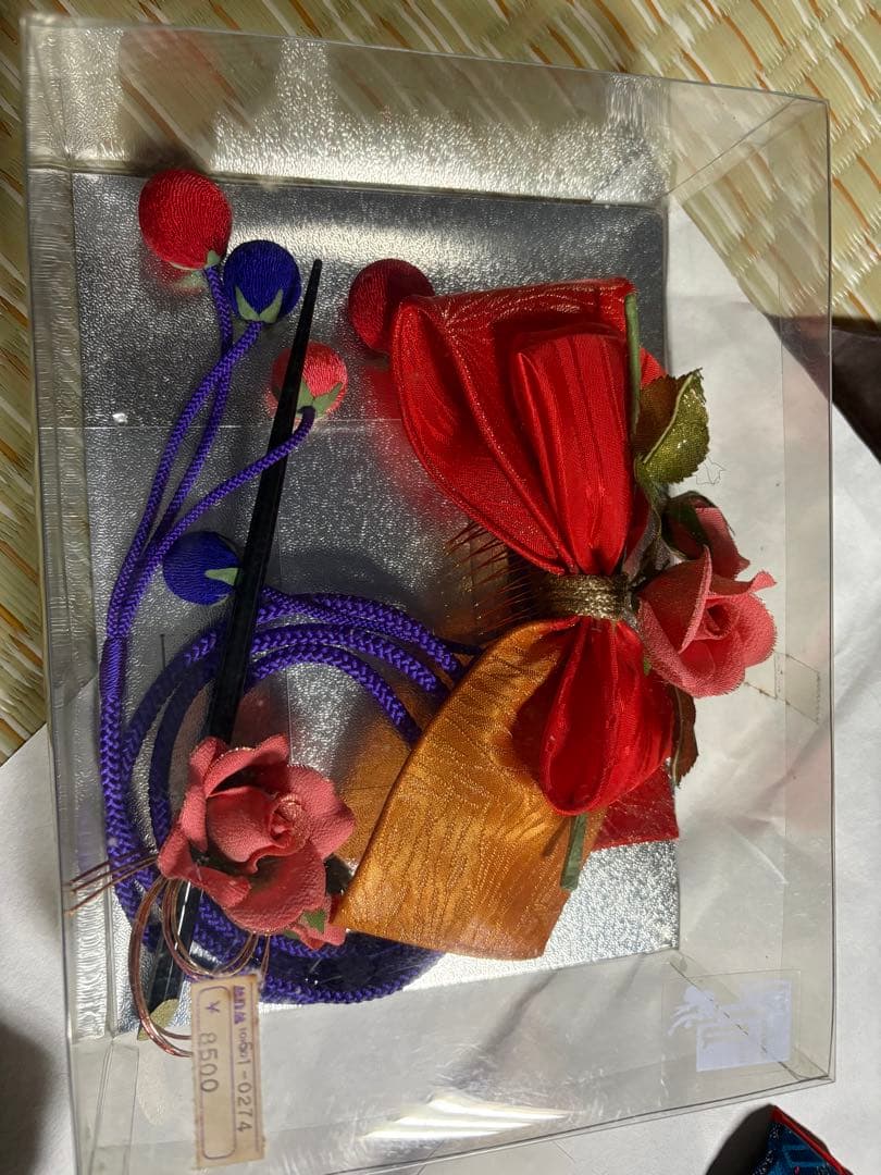 七五三 着物セット 紫色 花柄　7歳　女の子　フルセット