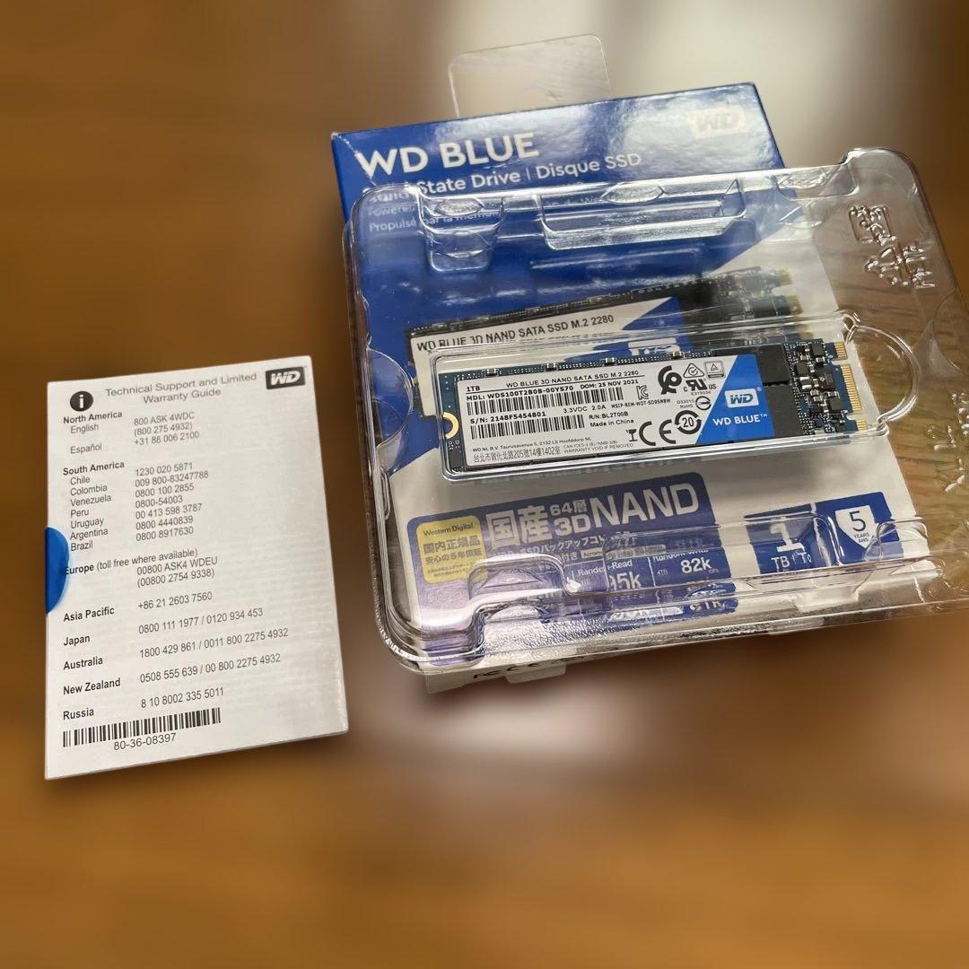 WD BLUE 3D NAND SATA SSD M.2 2280 1TB中古