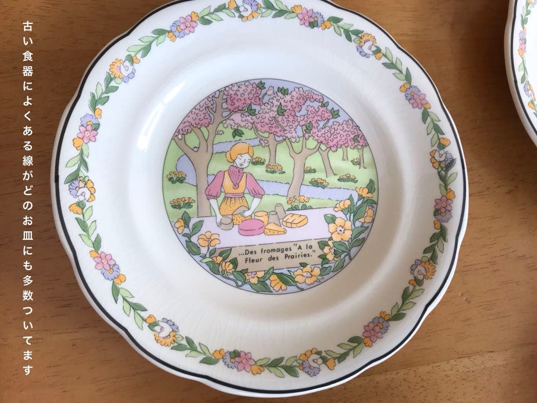 GIEN ジアン　皿　スリーシーズン　3絵柄6枚セット　フランス製