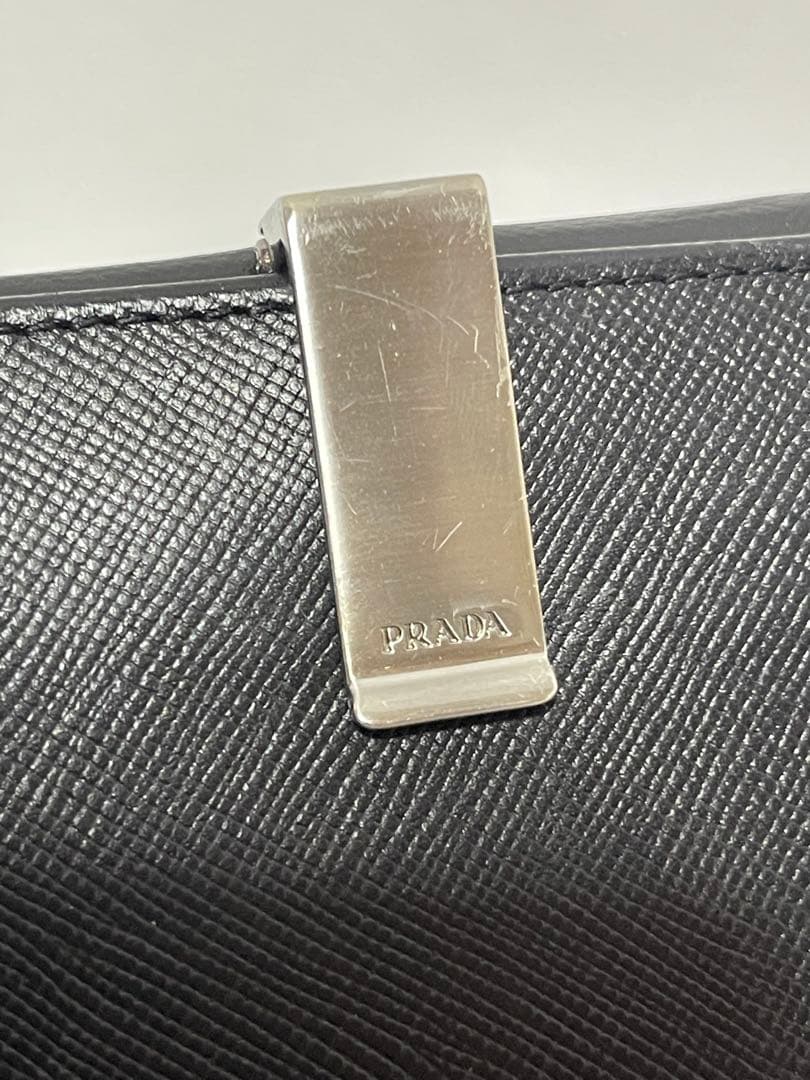 PRADA プラダ　サフィアーノ　二つ折り財布　クリップ付き　コンパクト財布