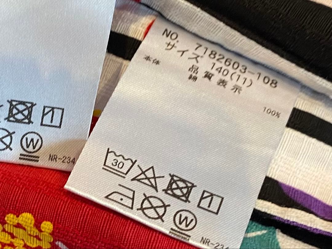 アナスイミニ 浴衣 140 パープル 椿 和モダン クリーニング済み