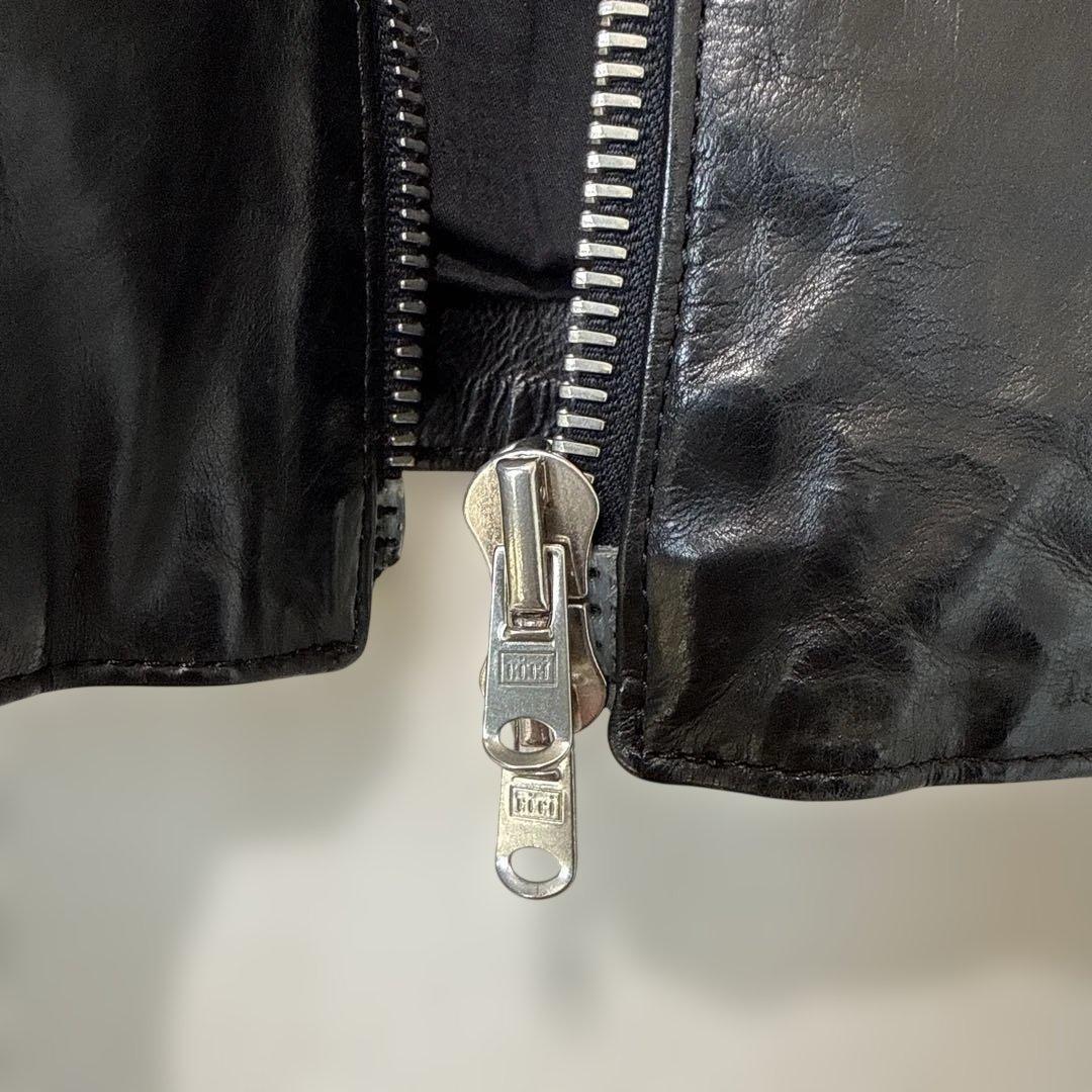 ストラム strum カーフレザー　シングルライダース sサイズ ダメージ有