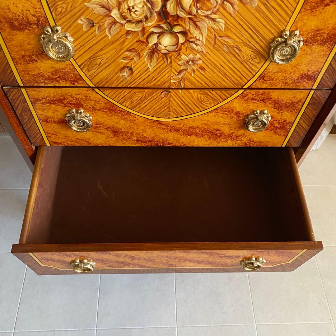 フランス製　北欧　アンティーク　チェスト　ヨーロピアン　ロココ　象嵌　象嵌細工