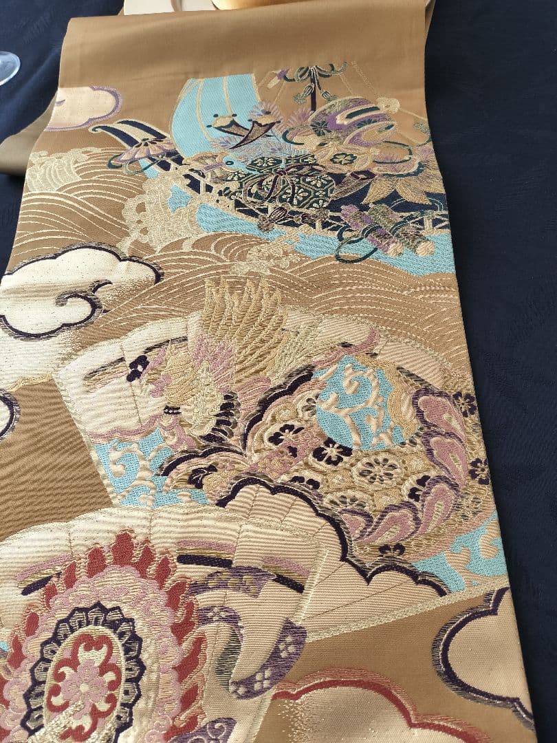 A877★宝船‼️豪華刺繍‼️テーブルランナー2m15cm