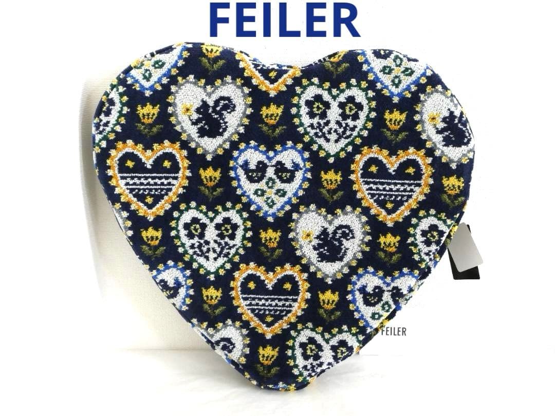 １万円お値下げ【フェイラー】小鳥のカップル、花を摘むリス、ハートシートクッション