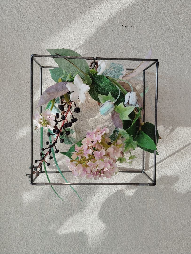 アートフラワー 四角いフレーム アレンジメント