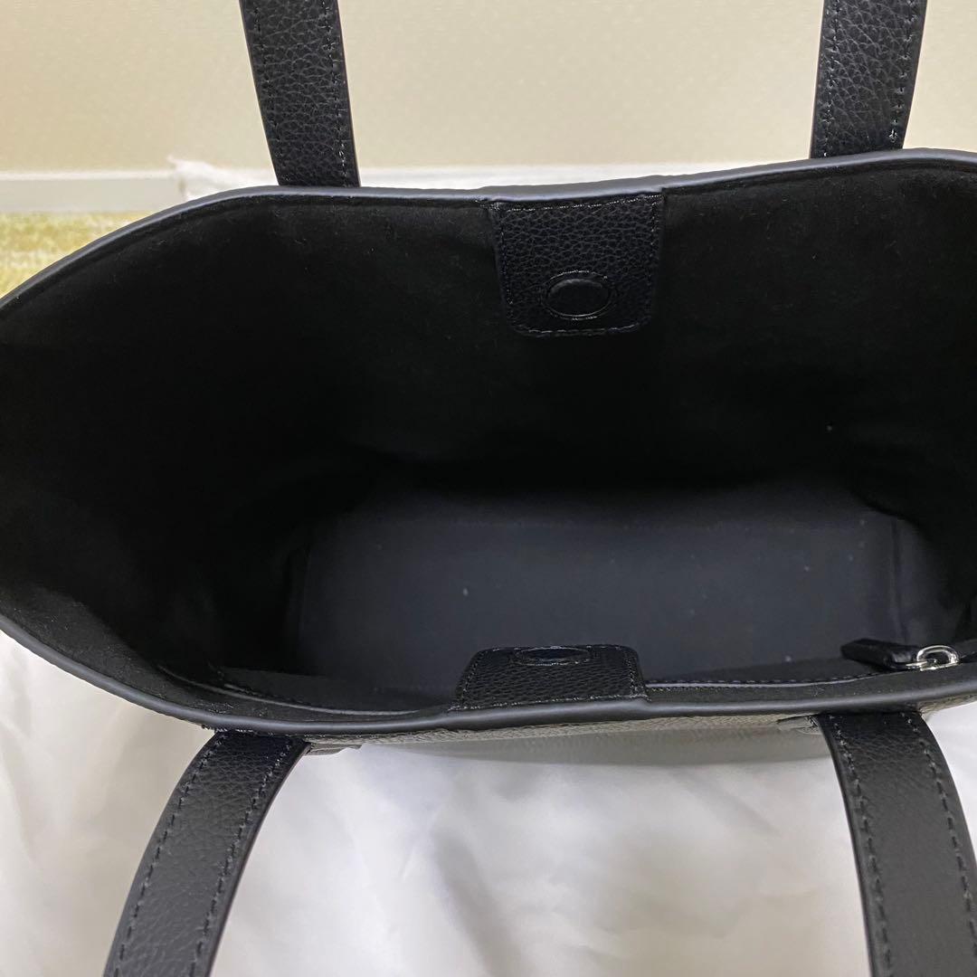 aucentic イタリアンレザー カジュアル トート ミディアム ブラック