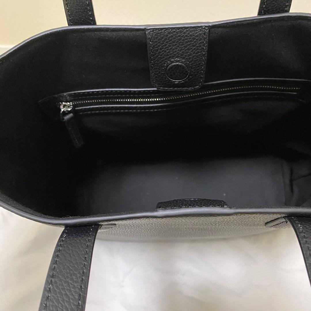 aucentic イタリアンレザー カジュアル トート ミディアム ブラック