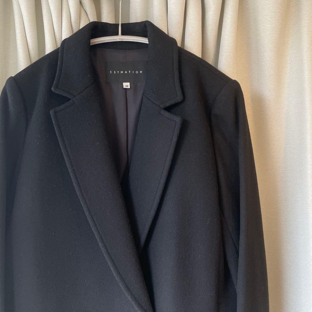 エストネーション テーラードコート ブラック