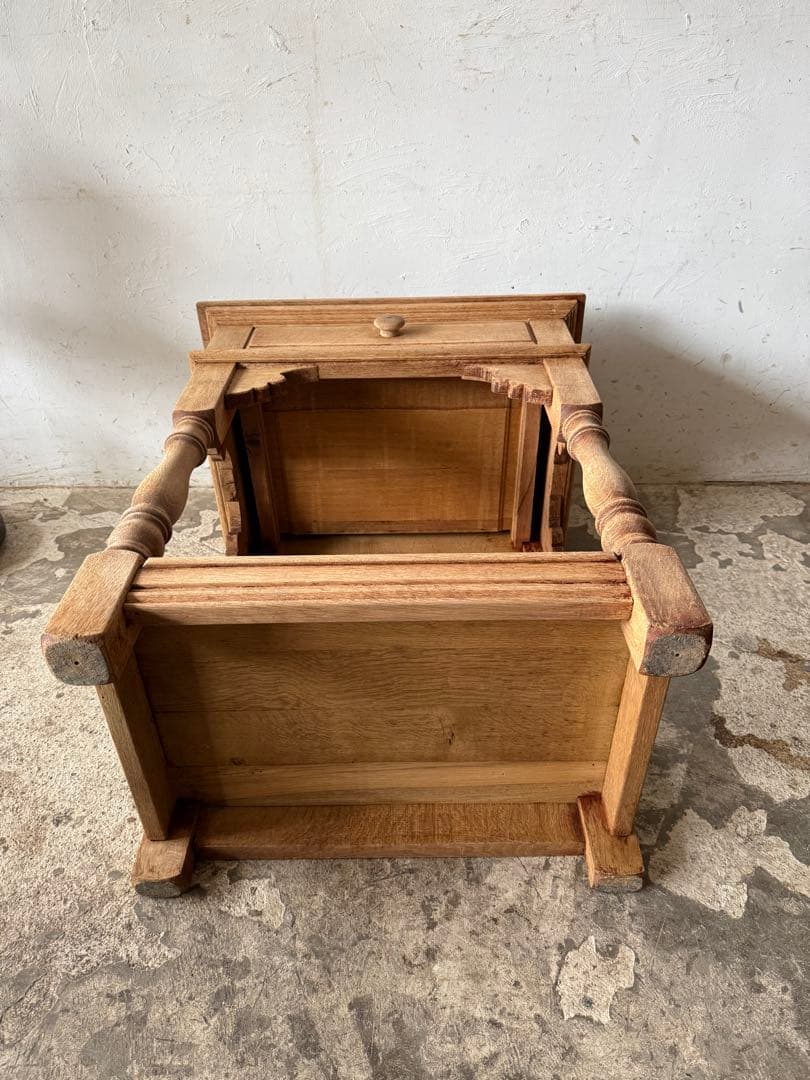 ビンテージ ドロワーサイドテーブル　ドロワーコンソール　剥離