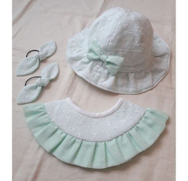 いちご刺繍レースのベビーハット(通常リボン)