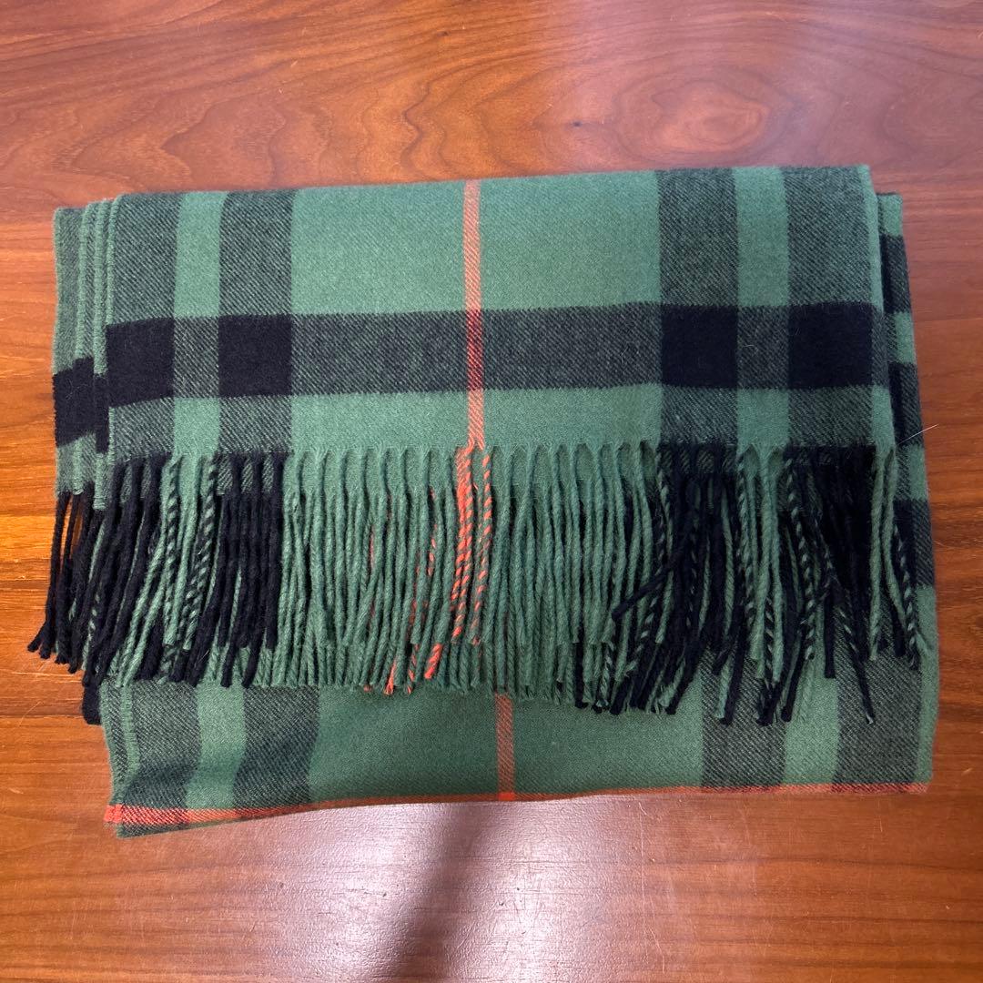 drawer別注希少JOHNSTONS ストール グリーンタータン(タグなし)