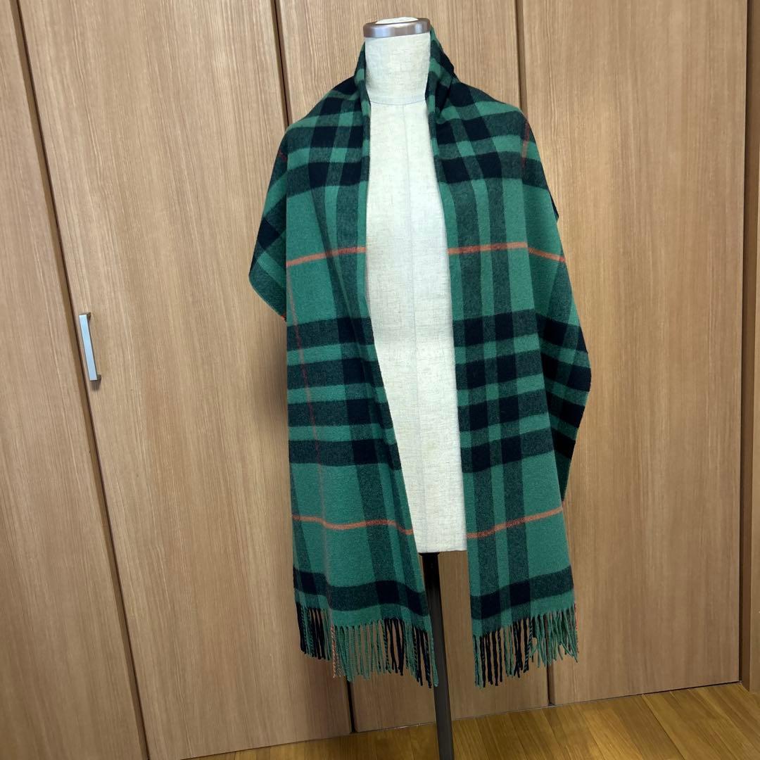 drawer別注希少JOHNSTONS ストール グリーンタータン(タグなし)