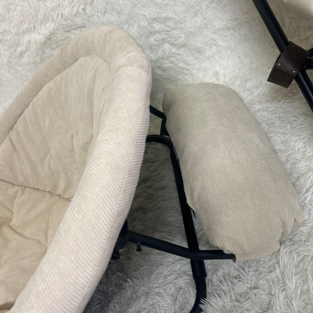 【ひなたライフ】2wayフォールディングチェア,オットマン,クッション3点セット