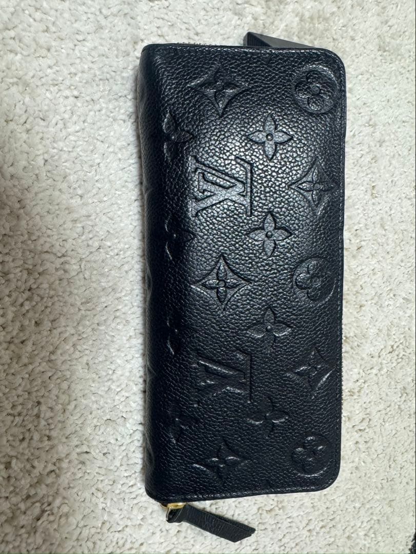 【程度良】ルイヴィトン　クレマンス　アンプラント　長財布　ブラック　モノグラム