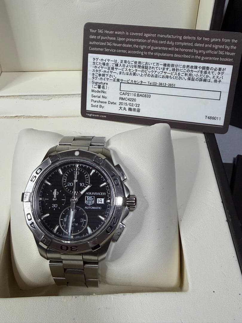 ギャランティカード付　　タグホイヤー　機械式　アクアレーサー