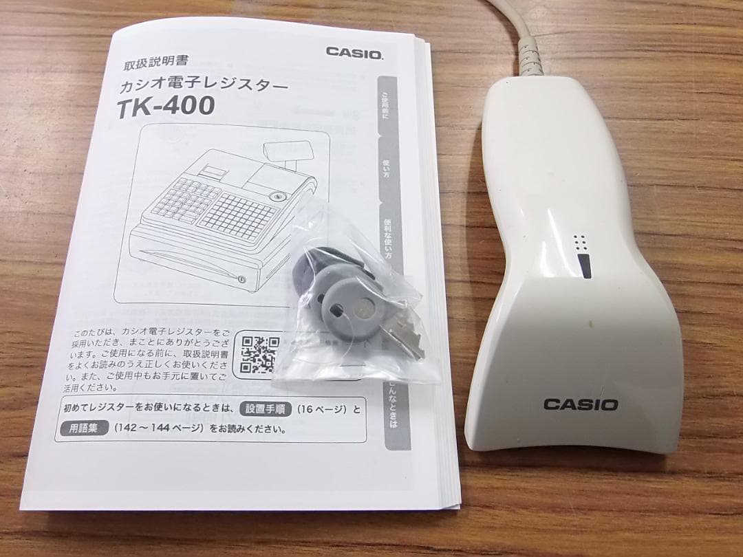 人気の黒スキャナー付1204設定無料TK-400飲食向カシオインボイスレジスター