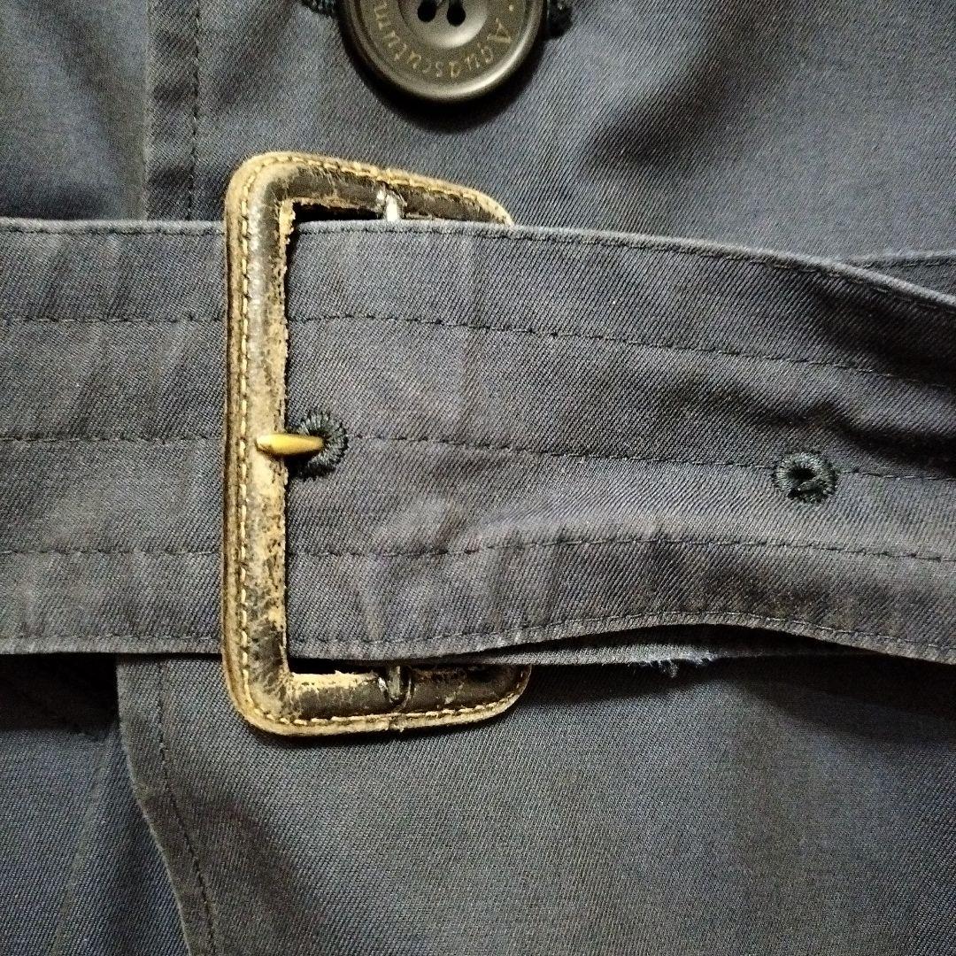 Aquascutum 大きいサイズ ダブルブレスト トレンチコート　ネイビー